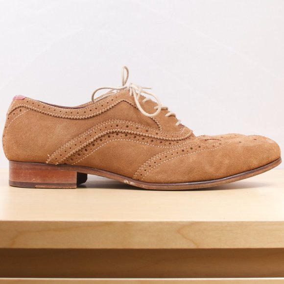 Ted Baker Men's Shoe Suede Oalvinn Oxford Sz 9 Perforated Wingtip Brogue - Picture 2 of 8